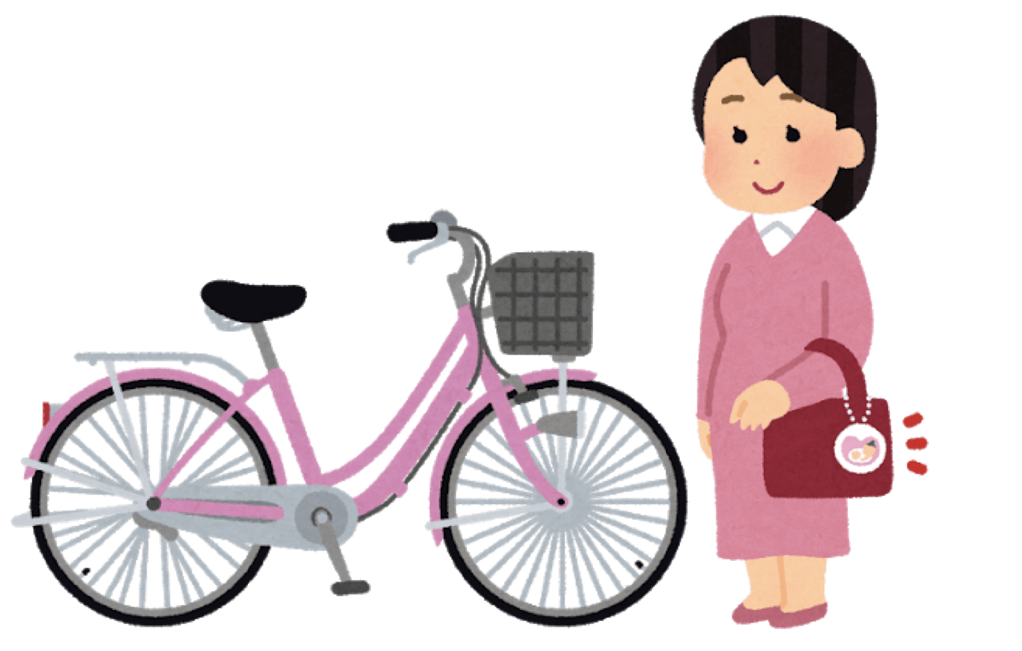 妊婦が自転車に乗ってもいいかどうかのイラスト